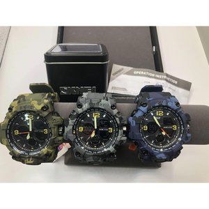 TRIO of  Military Style Watches FREE STORAGE TINS